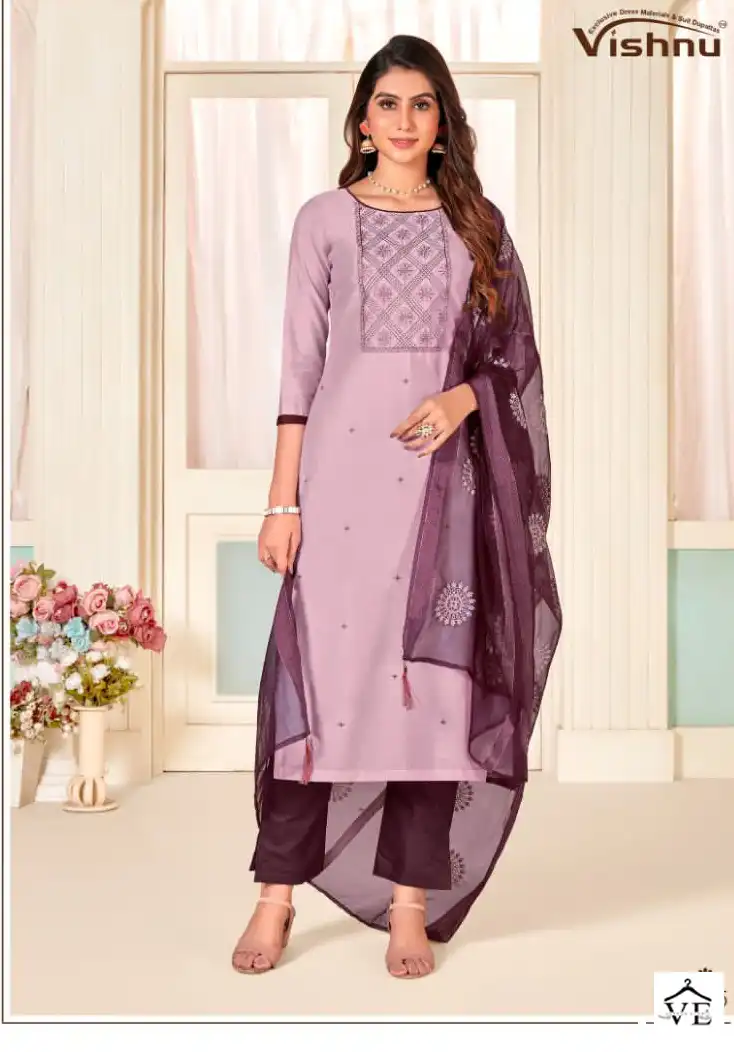 Vishnu Impex Pasoori Super Silk Wholesale Salwar Suit Catalog — Wholesale Salwar Suits, MPA wholesale from Surat - Gallery Image 7