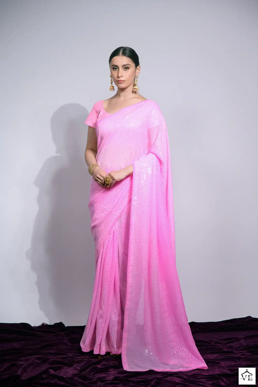 VE Pc Sequence Vol 22 Georgette Wholesale Saree Catalog — Wholesale Sarees, MPA wholesale from Surat — view 3