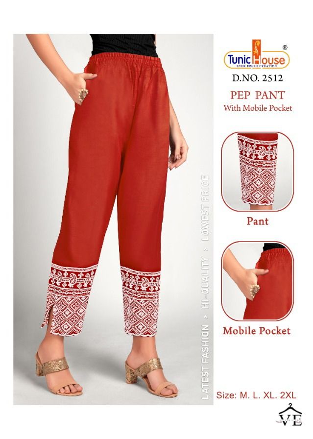 Tunic House Pep Pant Cambric Cotton Slub Wholesale Pant Catalog — Wholesale Kurtis, MPA wholesale from Surat — view 2