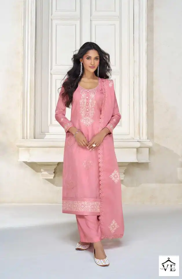 Aashirwad Pestal Organza Silk Wholesale Salwar Suit Catalog — Wholesale Salwar Suits, Aashirwad Creation wholesale from Surat - Gallery Image 2