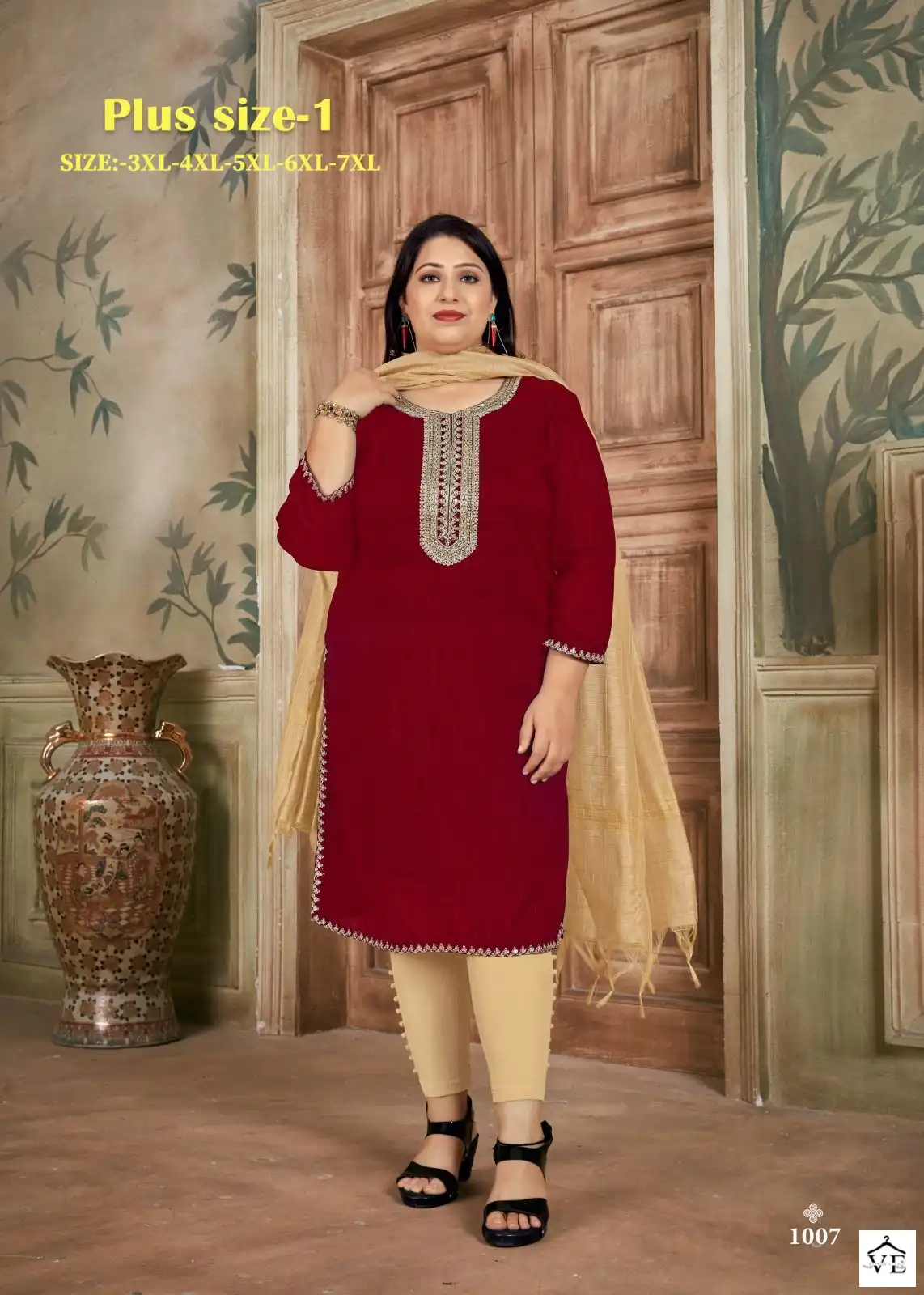 Banwery Plus Size Vol-1 Russian Silk Wholesale Kurti With Dupatta Catalog — Wholesale Salwar Suits, Banwery wholesale from Surat - Gallery Image 8