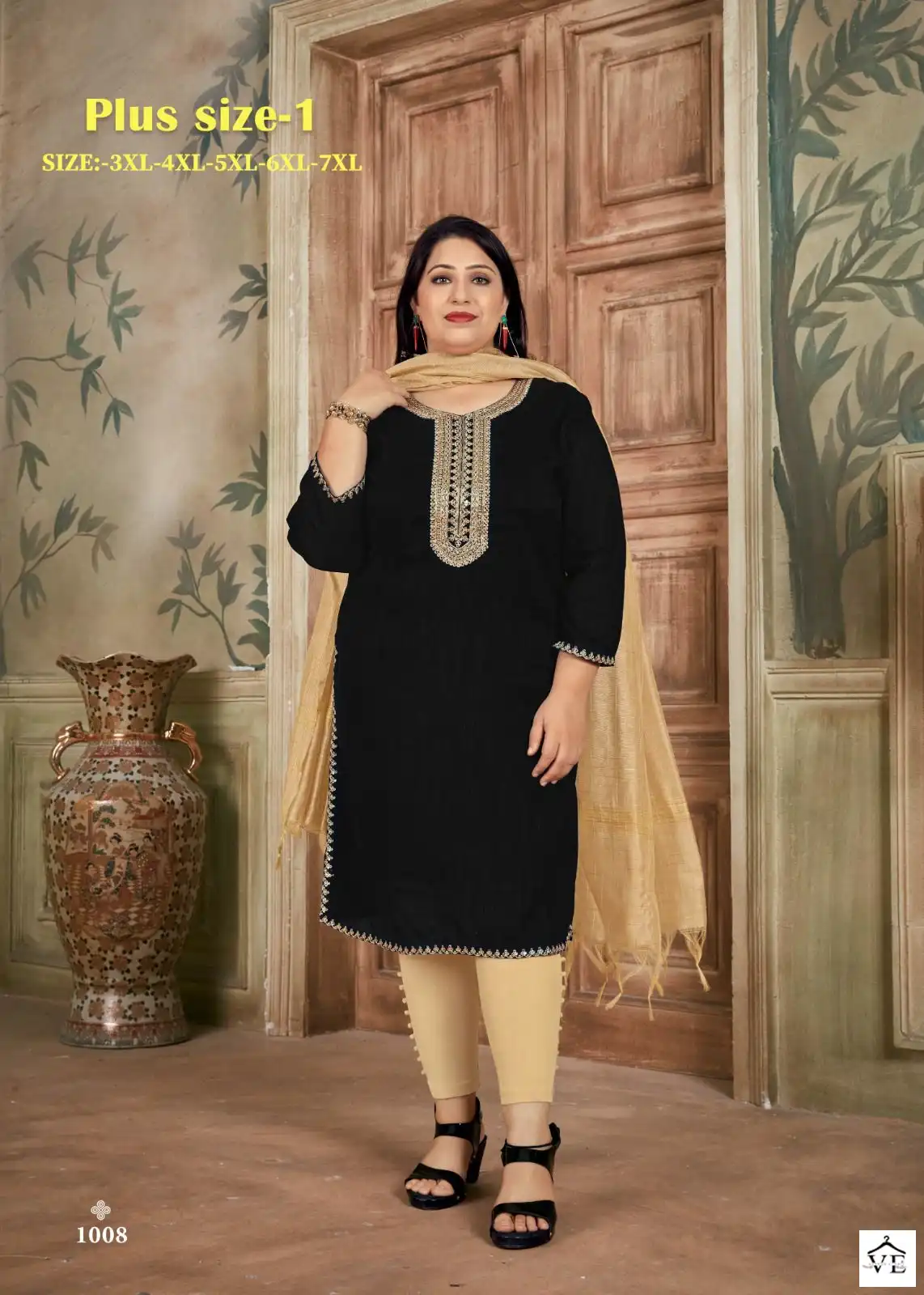 Banwery Plus Size Vol-1 Russian Silk Wholesale Kurti With Dupatta Catalog — Wholesale Salwar Suits, Banwery wholesale from Surat - Gallery Image 2