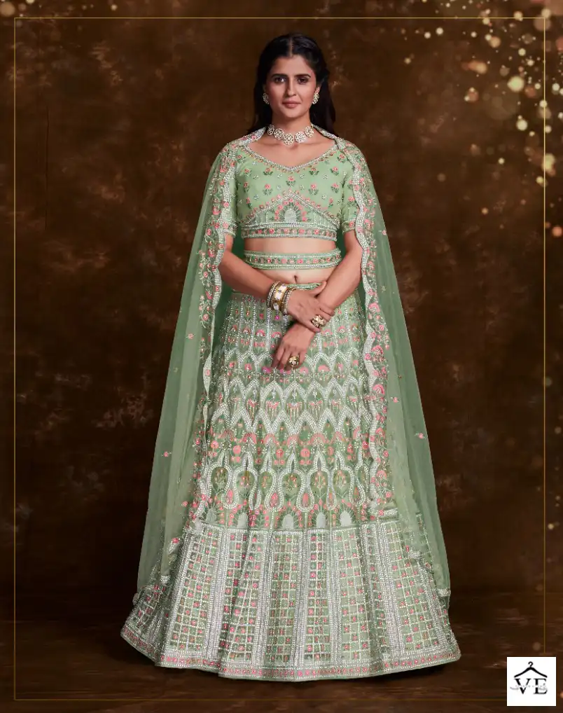 Arya Pratha Vol-4 Net, Art Silk Wholesale Lehenga Choli Catalog — Wholesale Lehenga, MPA wholesale from Surat - Gallery Image 13