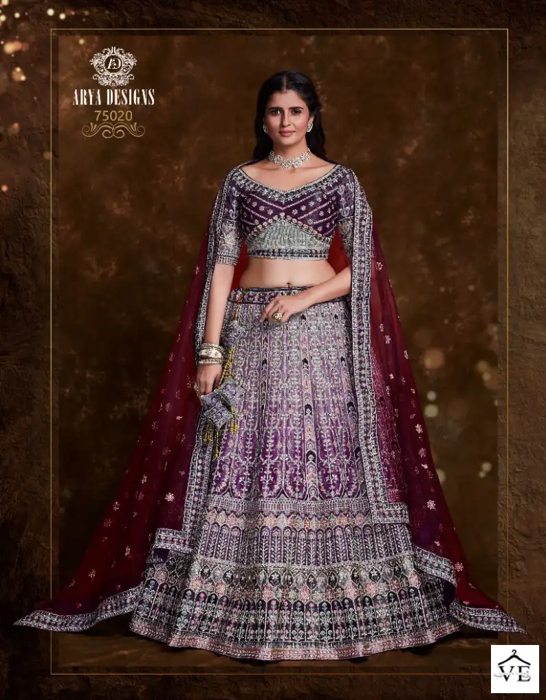 Arya Pratha Vol-4 Net, Art Silk Wholesale Lehenga Choli Catalog — Wholesale Lehenga, MPA wholesale from Surat - Gallery Image 19