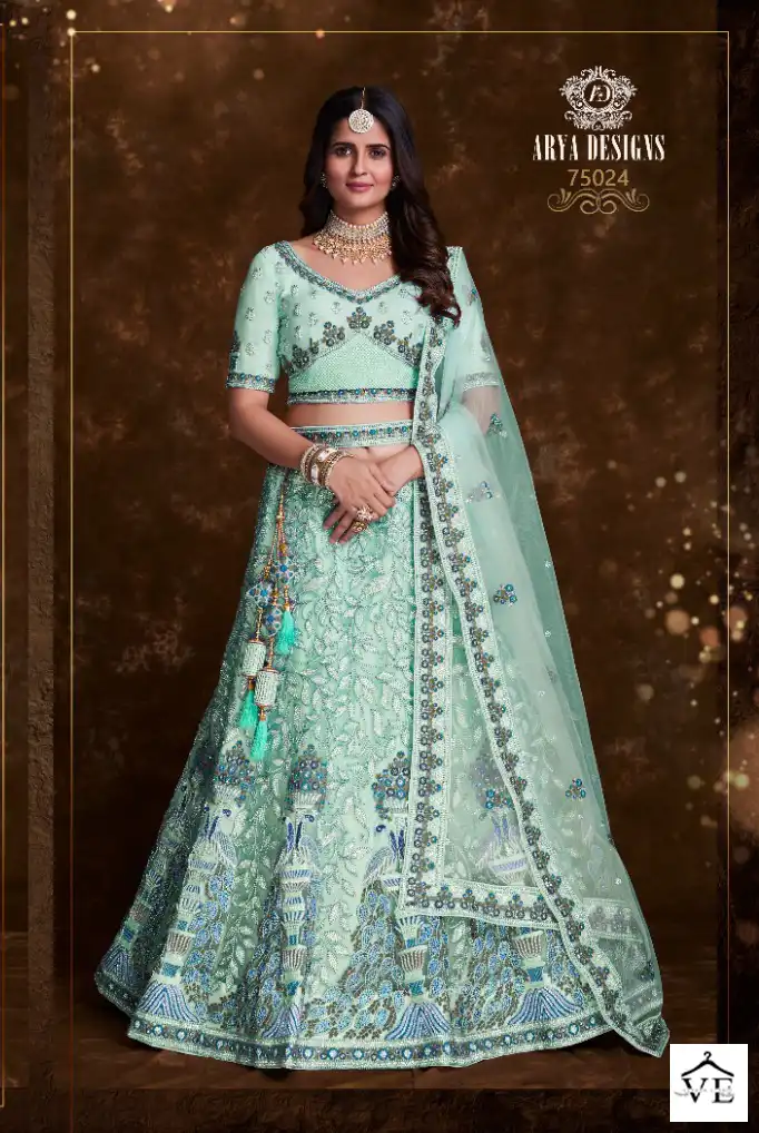 Arya Pratha Vol-4 Net, Art Silk Wholesale Lehenga Choli Catalog — Wholesale Lehenga, MPA wholesale from Surat - Gallery Image 20