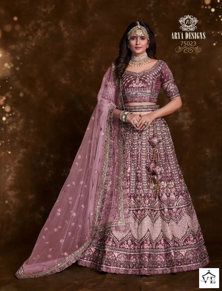 Arya Pratha Vol-4 Net, Art Silk Wholesale Lehenga Choli Catalog — Wholesale Lehenga, MPA wholesale from Surat - Gallery Image 21