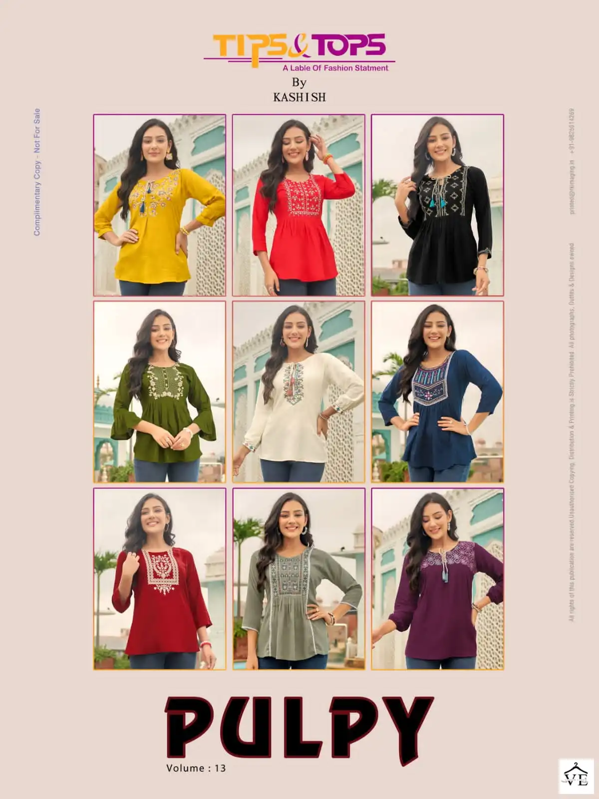 Tips &amp; Tops Pulpy Vol 13 Heavy Rayon Slub Wholesale Fancy Kurtis Catalog — Wholesale Kurtis, MPA wholesale from Surat — view 10