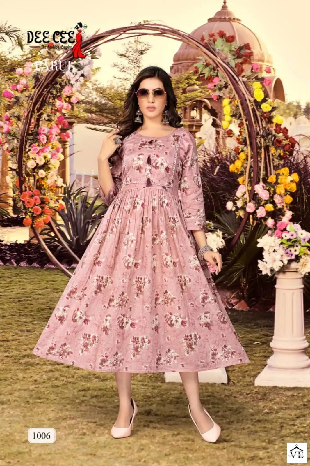 Deecee Parul Heavy Mal Print Wholesale Long Kurti Full Flaired Catalog — Wholesale Kurtis, MPA wholesale from Surat - Gallery Image 2
