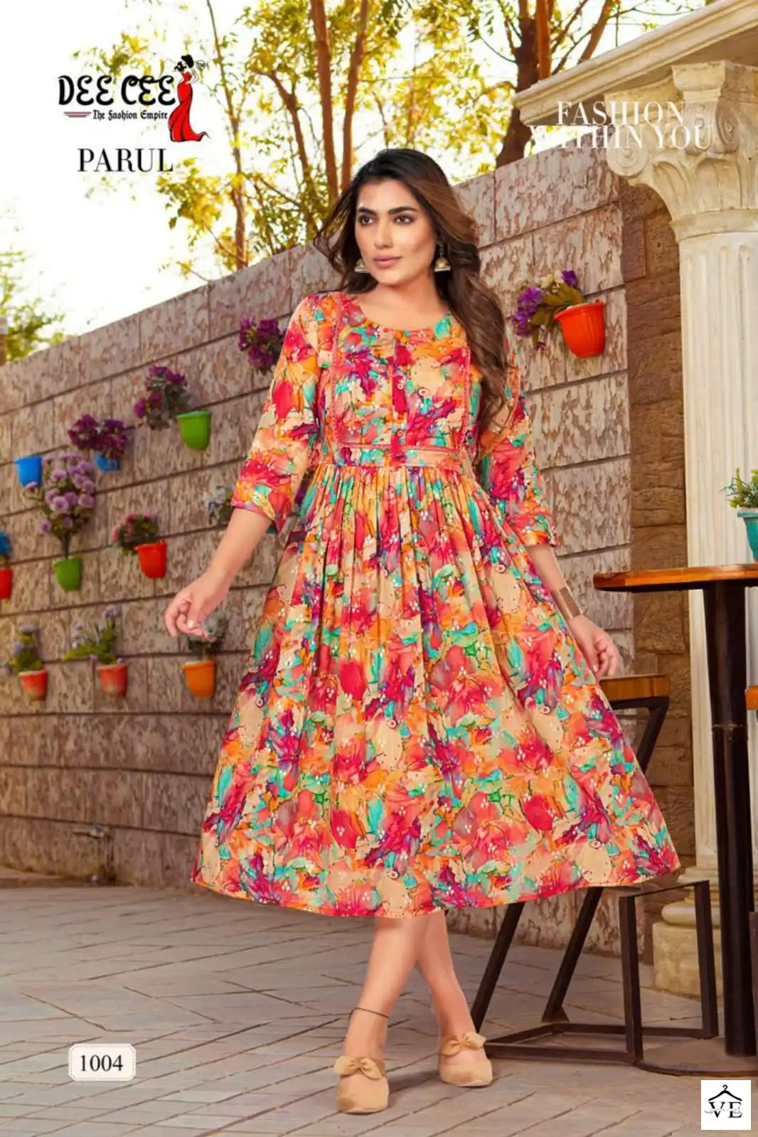 Deecee Parul Heavy Mal Print Wholesale Long Kurti Full Flaired Catalog — Wholesale Kurtis, MPA wholesale from Surat - Gallery Image 4