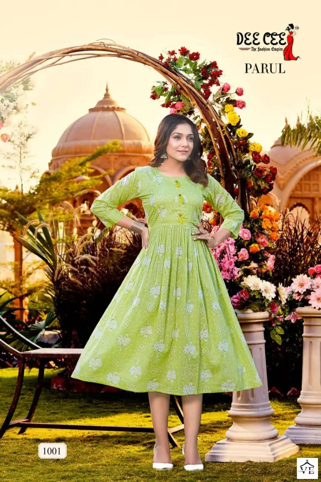 Deecee Parul Heavy Mal Print Wholesale Long Kurti Full Flaired Catalog — Wholesale Kurtis, MPA wholesale from Surat - Gallery Image 6