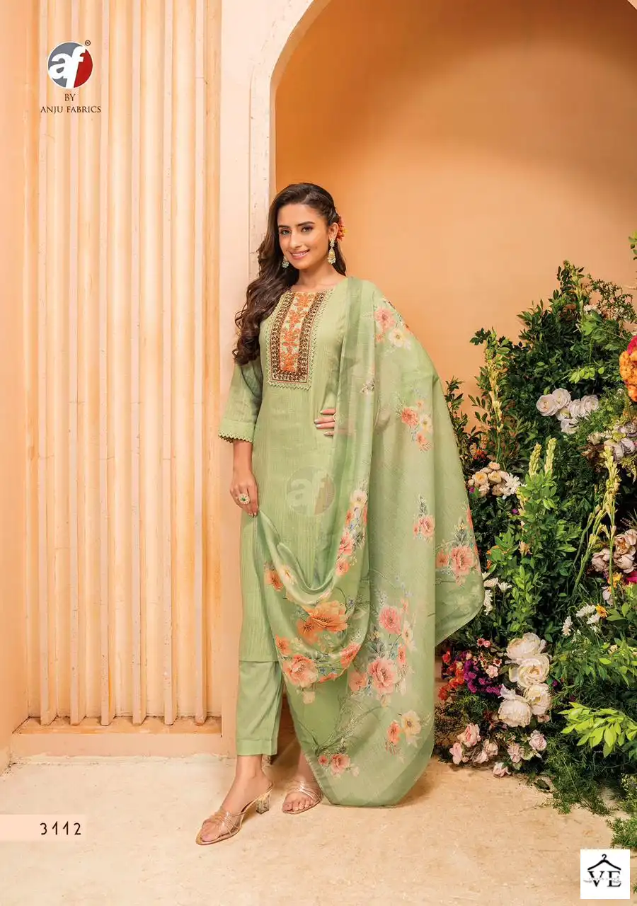 Anju Fabrics Preety Petals Viscose Wholesale Readymade Suits Catalog — Wholesale Salwar Suits, MPA wholesale from Surat - Gallery Image 5