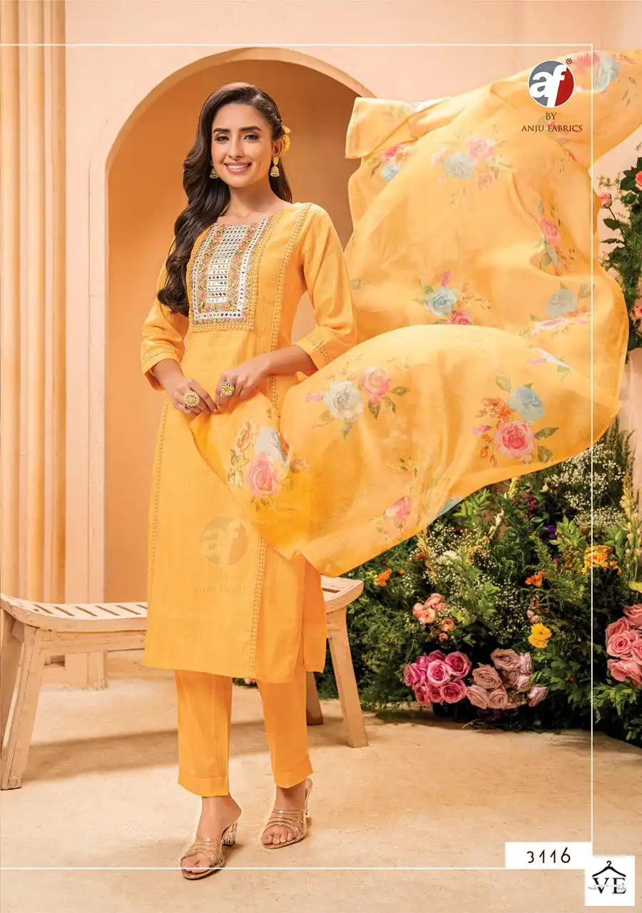 Anju Fabrics Preety Petals Viscose Wholesale Readymade Suits Catalog — Wholesale Salwar Suits, MPA wholesale from Surat - Gallery Image 6
