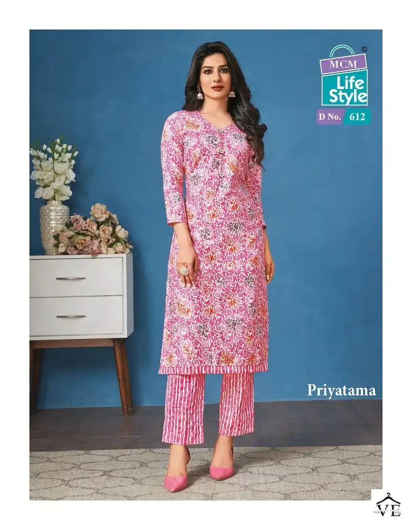 Mcm Lifestyle Priyatama Vol 6 Pure Cotton Wholesale Kurti With Pant Catalog — Wholesale Kurtis, Mcm wholesale from Surat - Gallery Image 10