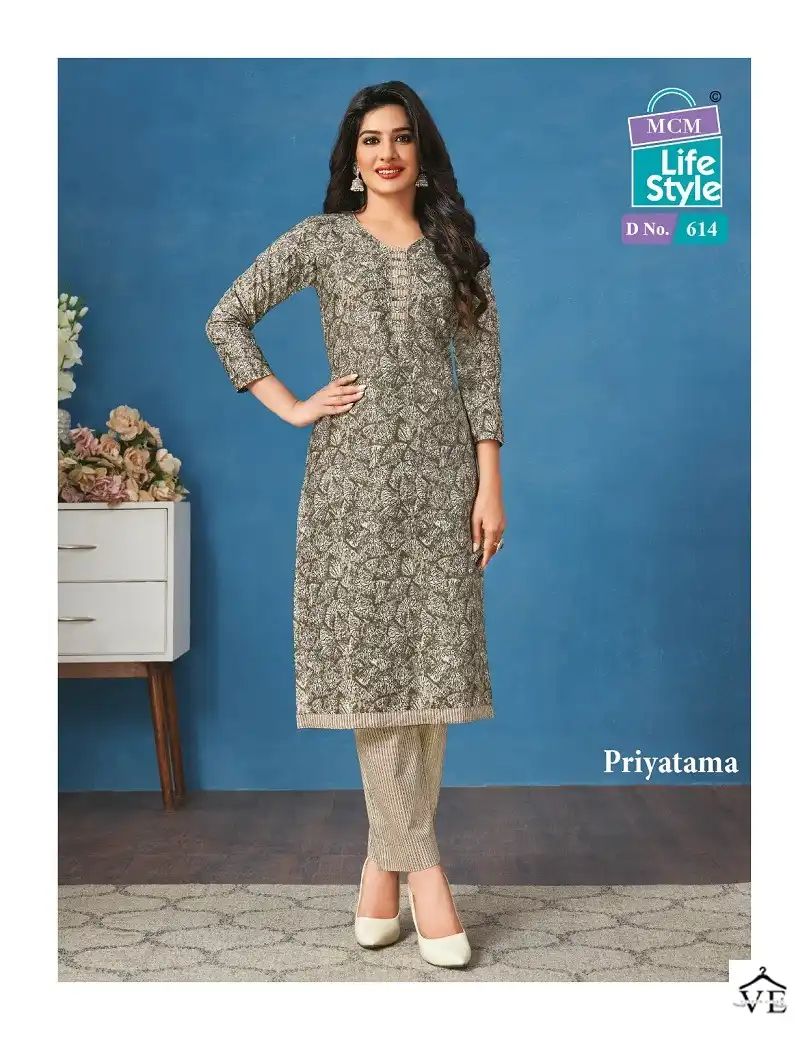 Mcm Lifestyle Priyatama Vol 6 Pure Cotton Wholesale Kurti With Pant Catalog — Wholesale Kurtis, Mcm  wholesale from Surat — view 12