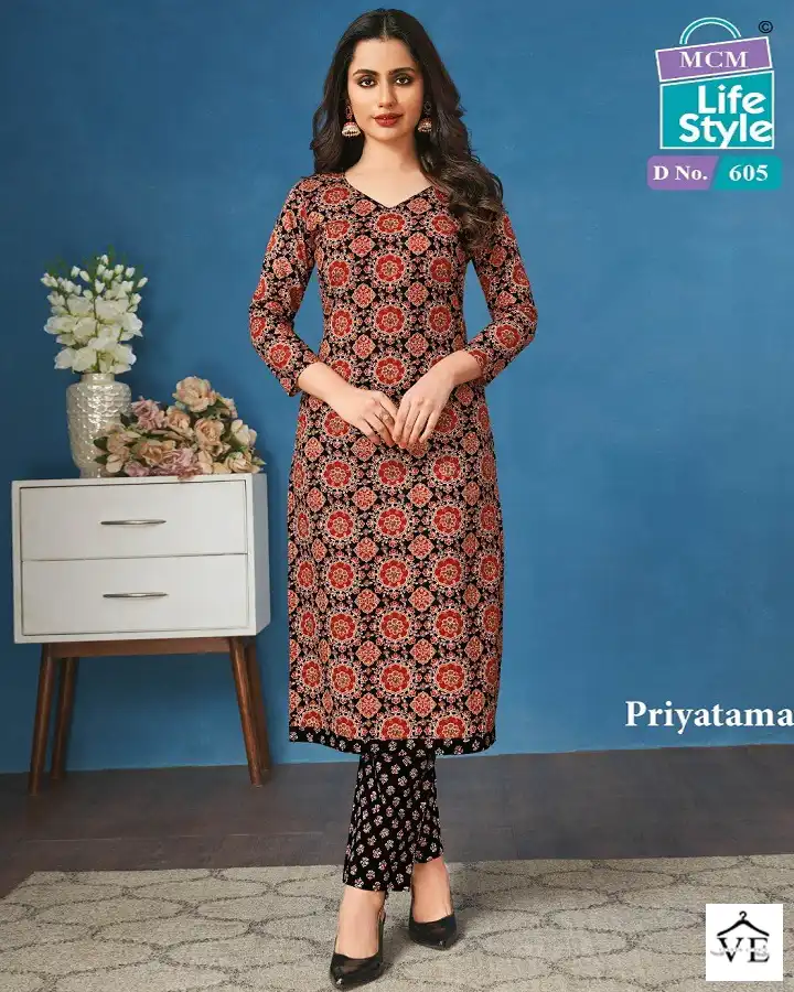 Mcm Lifestyle Priyatama Vol 6 Pure Cotton Wholesale Kurti With Pant Catalog — Wholesale Kurtis, Mcm wholesale from Surat — view 1