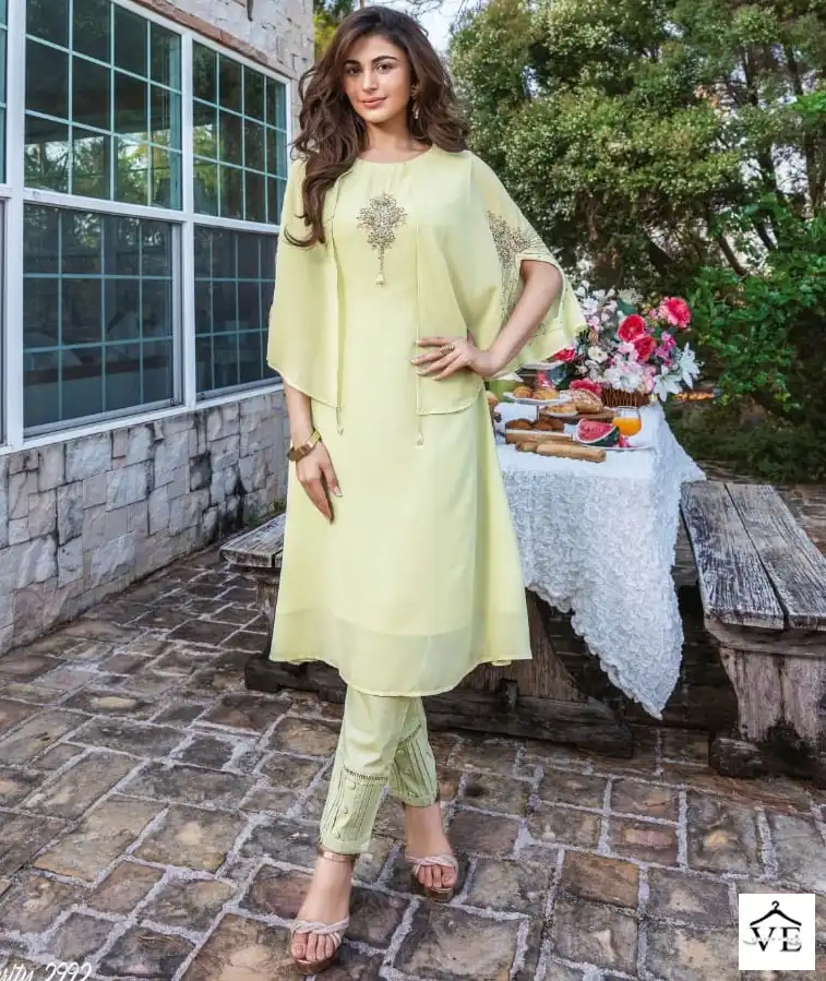 Anju Fabrics Purity Vol 4 Heavy Faux Georgette Wholesale Kurti With Pant Catalog — Wholesale Kurtis, MPA wholesale from Surat — view 1