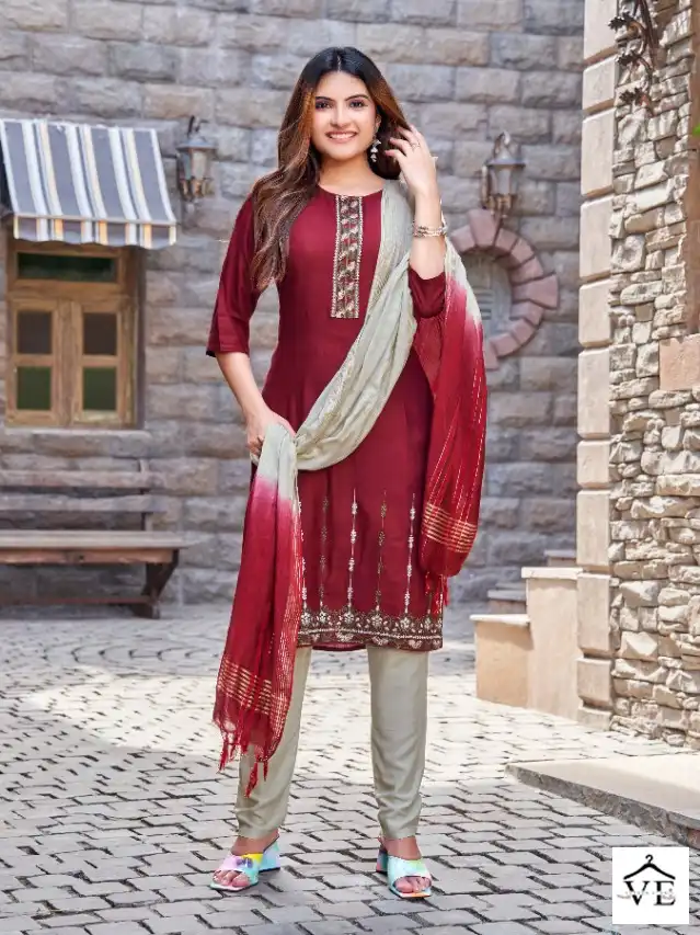 Vardan Ethnic Queen Heavy Rayon Wholesale Readymade Salwar Suit Catalog — Wholesale Salwar Suits, MPA wholesale from Surat - Gallery Image 3