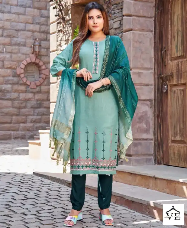 Vardan Ethnic Queen Heavy Rayon Wholesale Readymade Salwar Suit Catalog — Wholesale Salwar Suits, MPA wholesale from Surat — view 1