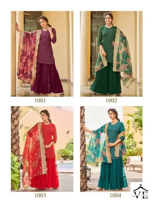 Queenzera Florance Blooming Georgette Wholesale Readymade Suits Catalog — Wholesale Salwar Suits, MPA wholesale from Surat — view 5