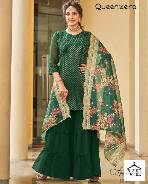 Queenzera Florance Blooming Georgette Wholesale Readymade Suits Catalog — Wholesale Salwar Suits, MPA wholesale from Surat — view 1