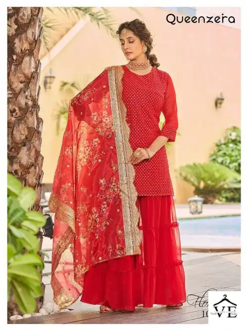 Queenzera Florance Blooming Georgette Wholesale Readymade Suits Catalog — Wholesale Salwar Suits, MPA wholesale from Surat - Gallery Image 2