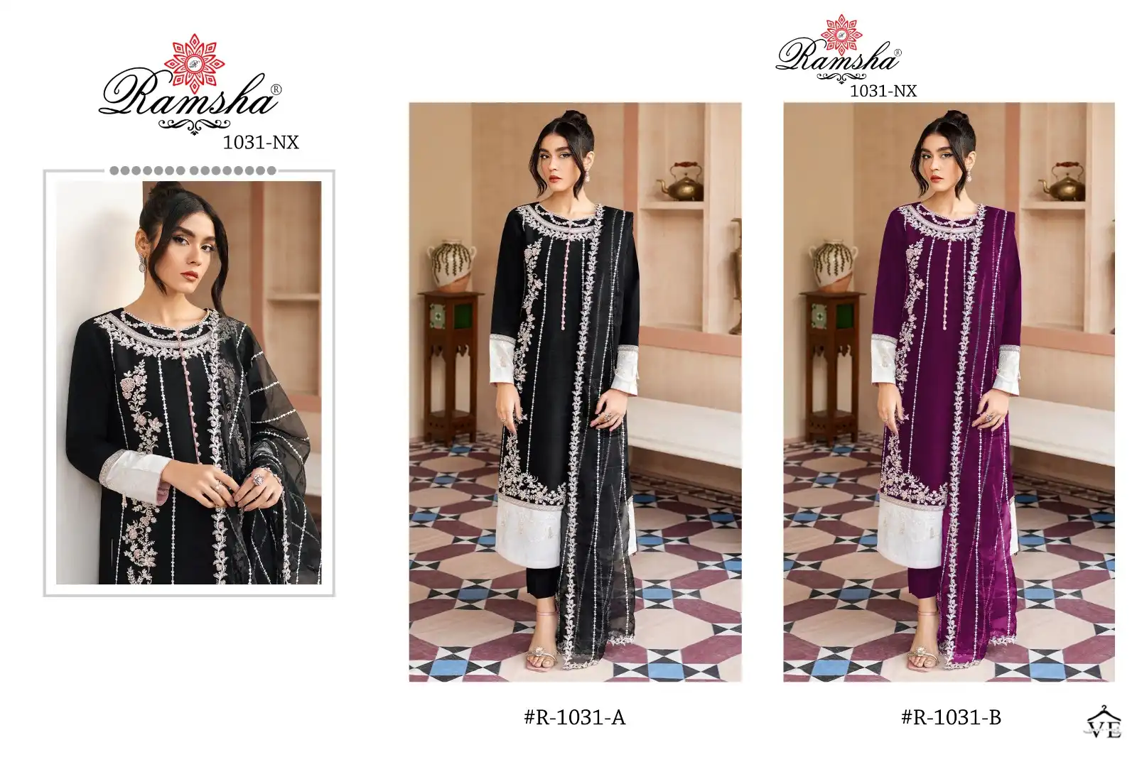 Ramsha R 1031 Nx Georgette Wholesale Pakistani Readymade Salwar Suit Catalog — Wholesale Salwar Suits, MPA wholesale from Surat - Gallery Image 9