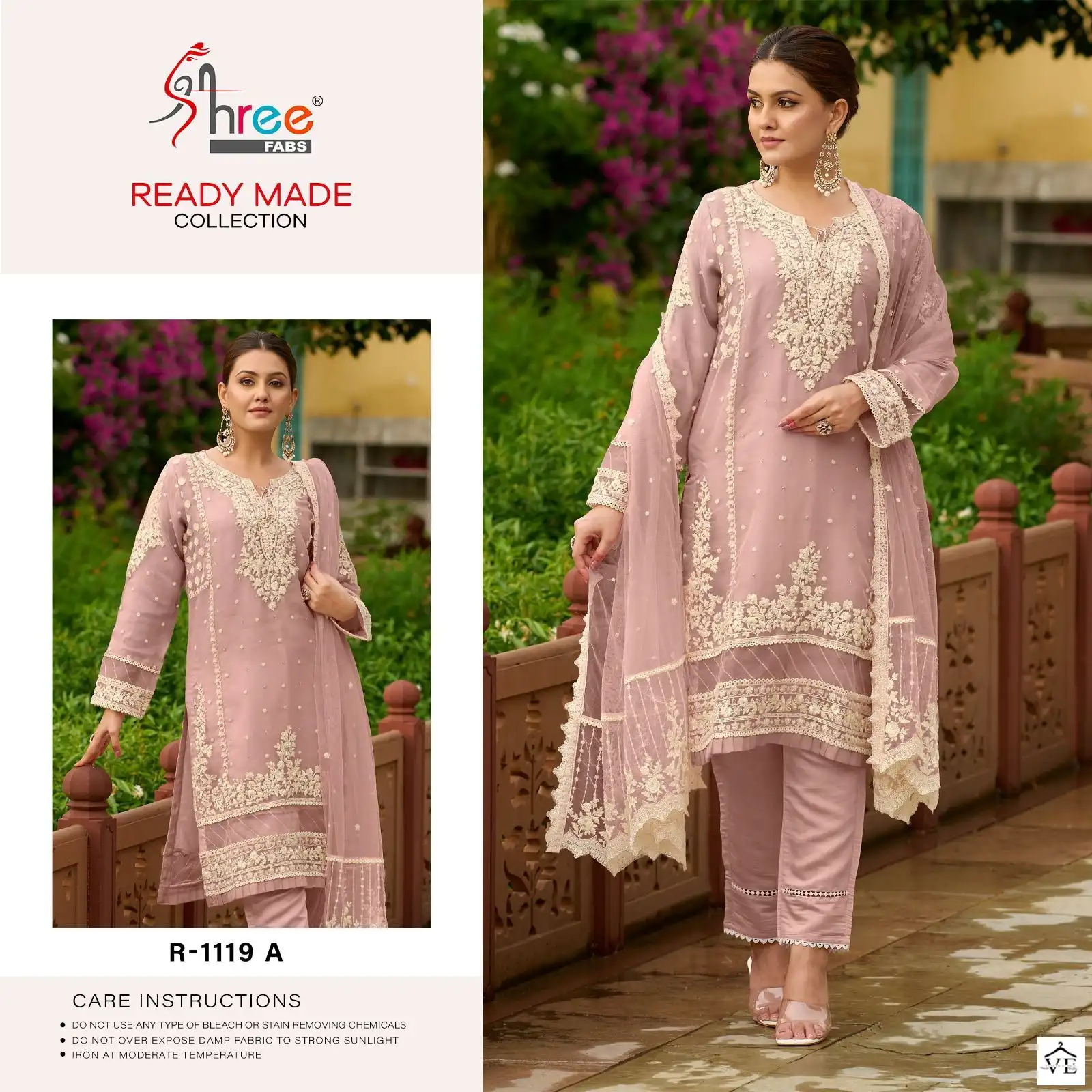 Shree Fabs R-1119 Organza Wholesale Pakistani Readymade Suit Catalog — Wholesale Salwar Suits, MPA wholesale from Surat - Gallery Image 4