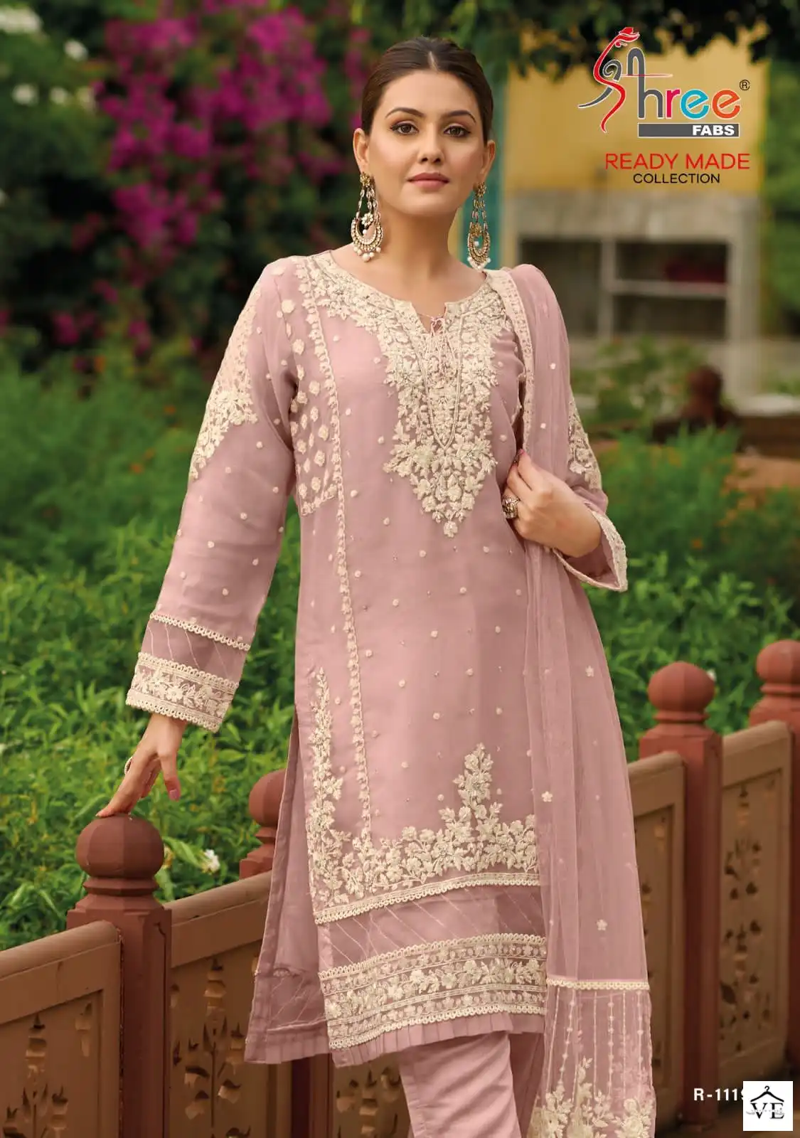 Shree Fabs R-1119 Organza Wholesale Pakistani Readymade Suit Catalog — Wholesale Salwar Suits, MPA wholesale from Surat - Gallery Image 7