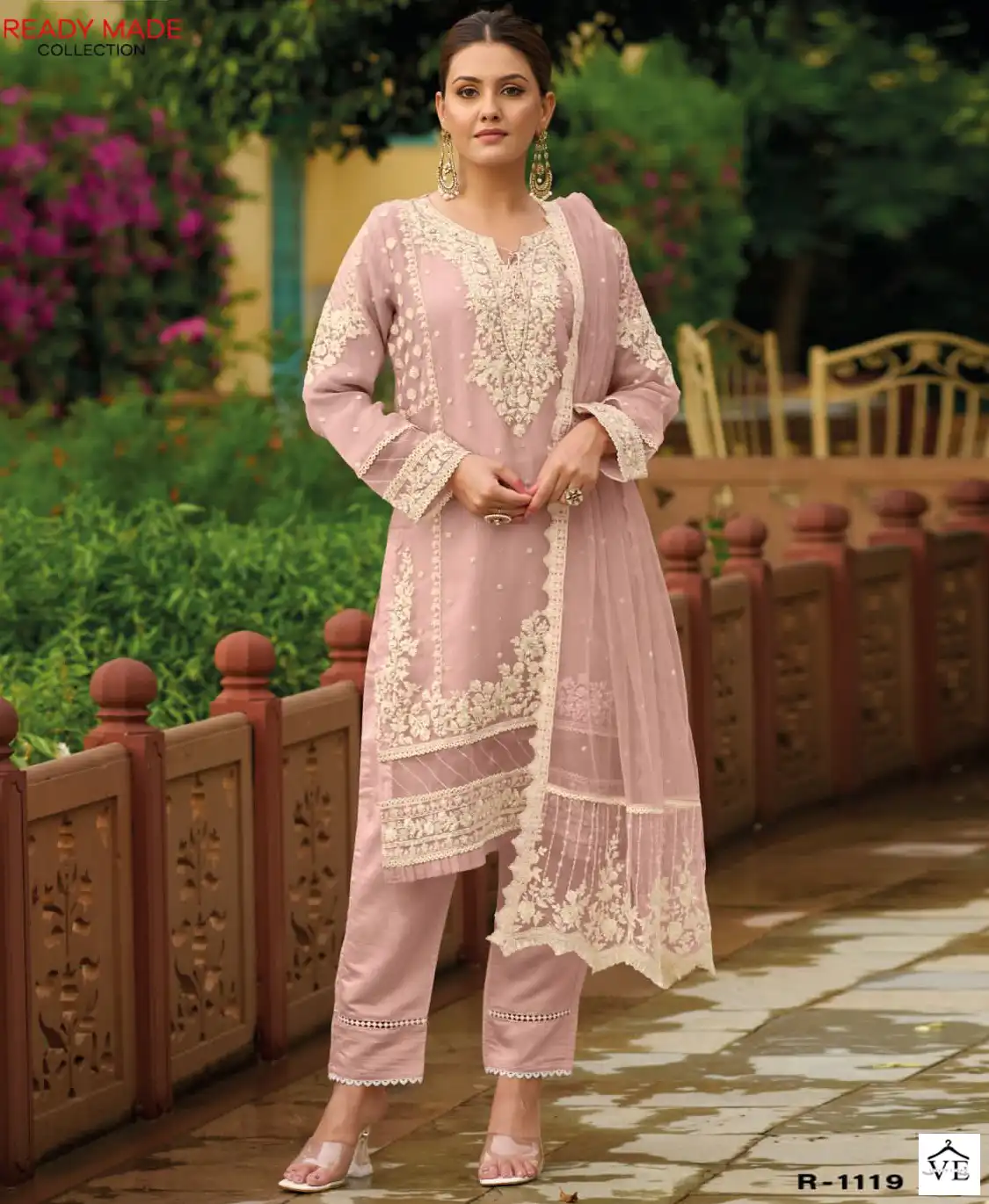 Shree Fabs R-1119 Organza Wholesale Pakistani Readymade Suit Catalog — Wholesale Salwar Suits, MPA wholesale from Surat — view 1