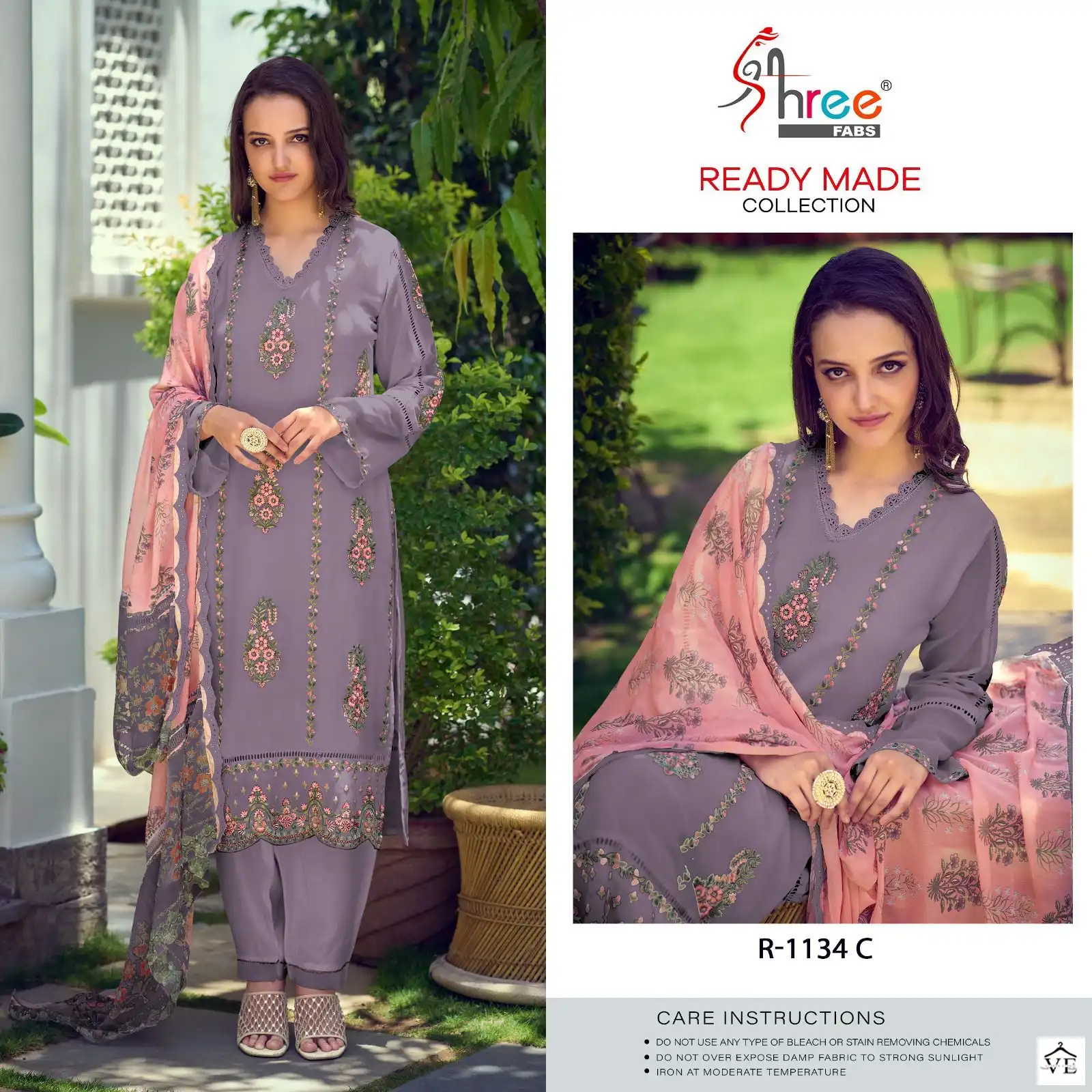 Shree Fabs R 1130 Faux Georgette Wholesale Designer Pakistani Readymade Salwar Suit Catalog — Wholesale Salwar Suits, MPA wholesale from Surat — view 3