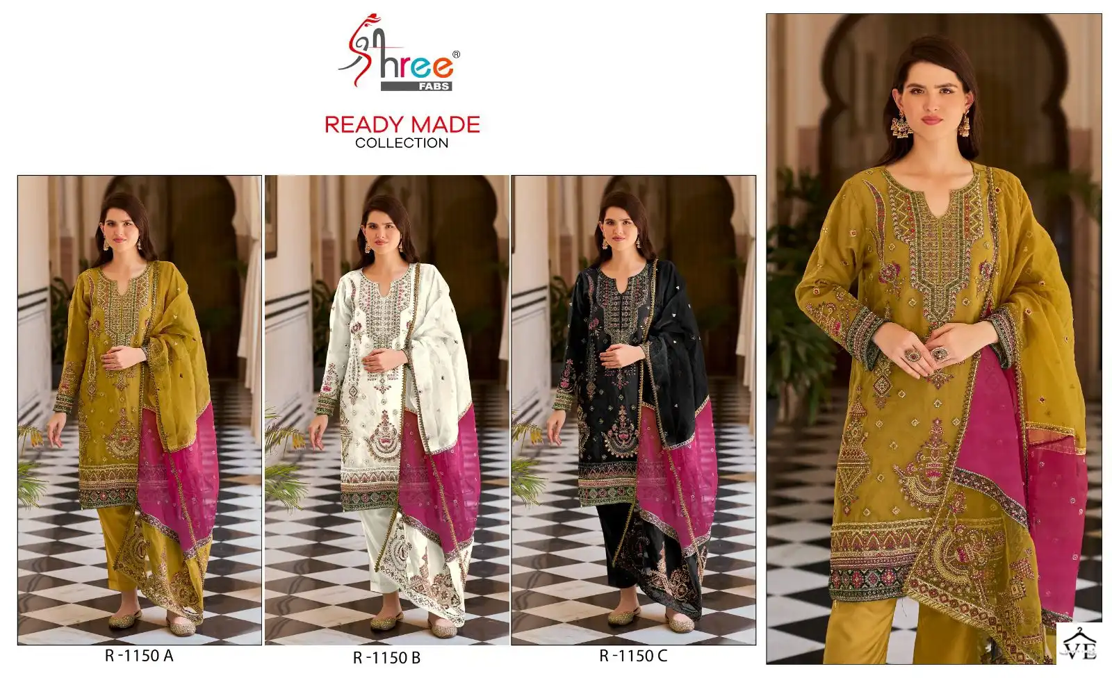 Shree Fabs R 1150 Organza Wholesale Readymade Pakistani Salwar Suit Catalog — Wholesale Salwar Suits, MPA wholesale from Surat — view 5