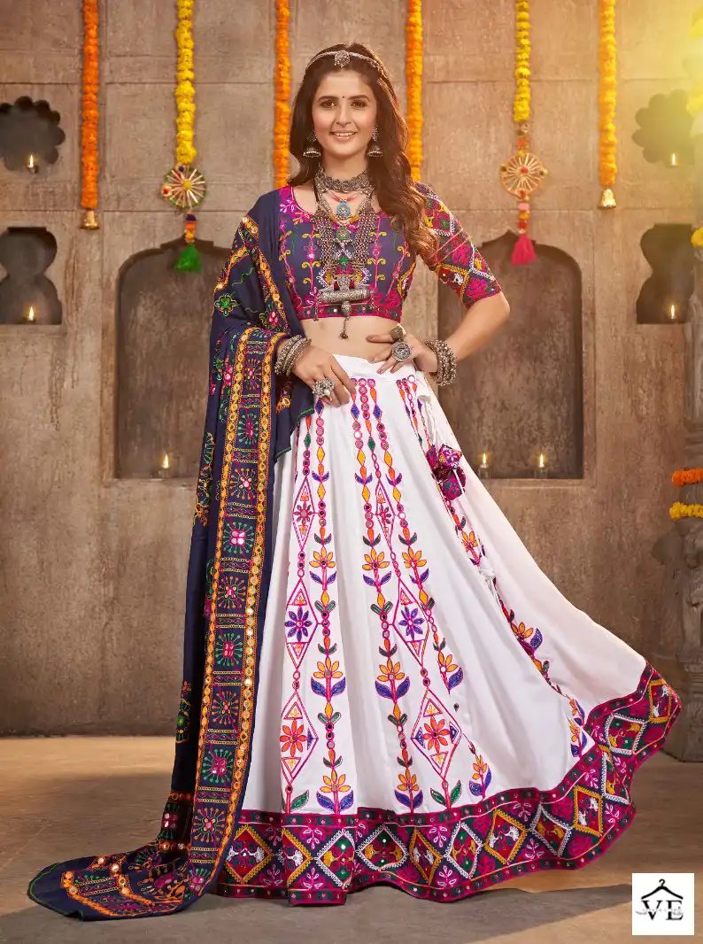 Khushboo Raas Vol 7 Viscose Rayon Wholesale Navratri Lehenga Choli Catalog — Wholesale Lehenga, MPA wholesale from Surat - Gallery Image 9