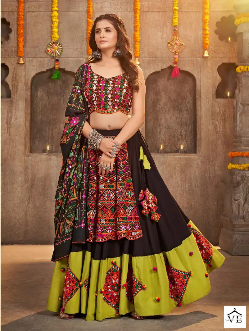 Khushboo Raas Vol 7 Viscose Rayon Wholesale Navratri Lehenga Choli Catalog — Wholesale Lehenga, MPA wholesale from Surat - Gallery Image 4