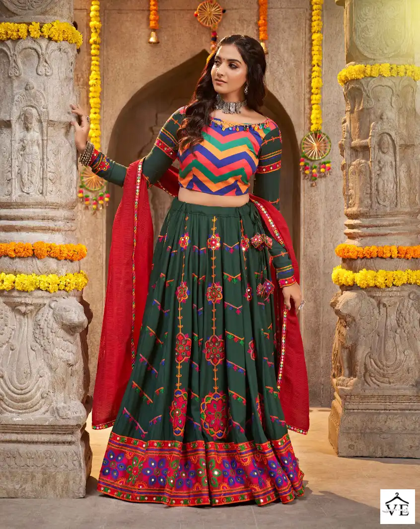 Khushboo Raas Vol 7 Viscose Rayon Wholesale Navratri Lehenga Choli Catalog — Wholesale Lehenga, MPA wholesale from Surat - Gallery Image 8