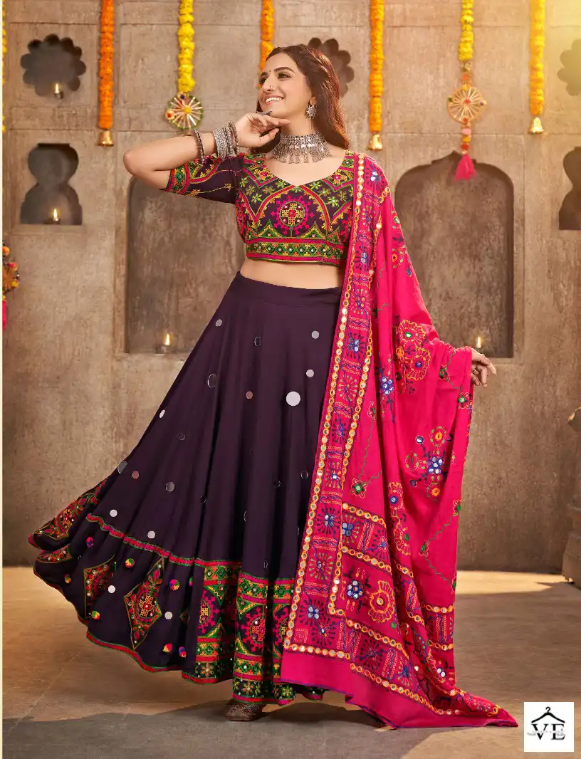 Khushboo Raas Vol 7 Viscose Rayon Wholesale Navratri Lehenga Choli Catalog — Wholesale Lehenga, MPA wholesale from Surat - Gallery Image 3