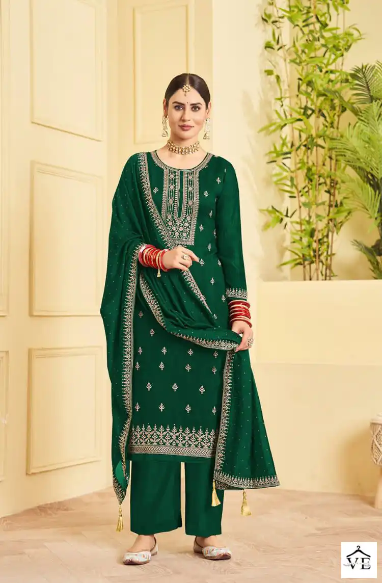 Jhansi Fashion Rajjo Pure Vichitra Wholesale Salwar Suit Catalog — Wholesale Salwar Suits, MPA wholesale from Surat - Gallery Image 4