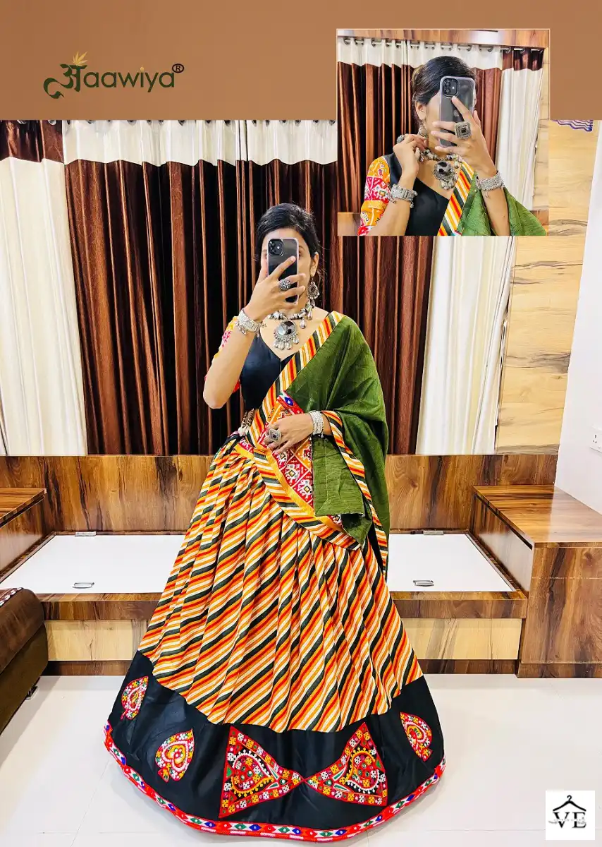 Aawiya Rajwadi Vol-7 Pure Cotton Silk Wholesale Navratri Lehenga Choli Catalog — Wholesale Lehenga, MPA wholesale from Surat — view 4
