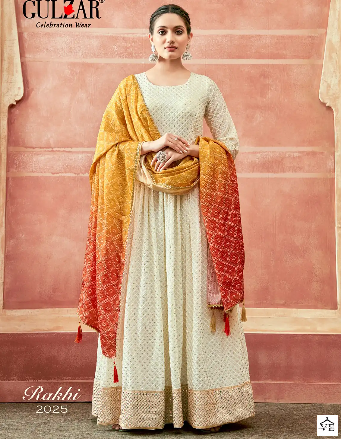Gulzar Rakhi Fancy Wholesale Gown With Dupatta Catalog — Wholesale Salwar Suits, MPA wholesale from Surat — view 1