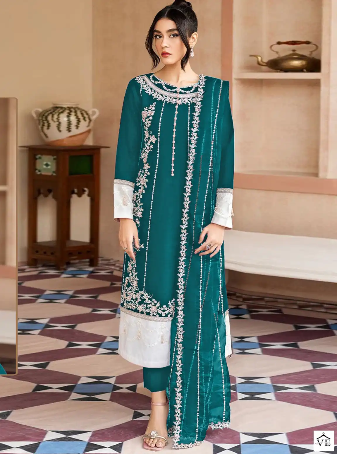 Ramsha R 1031 Nx Georgette Wholesale Pakistani Readymade Salwar Suit Catalog — Wholesale Salwar Suits, MPA wholesale from Surat — view 1