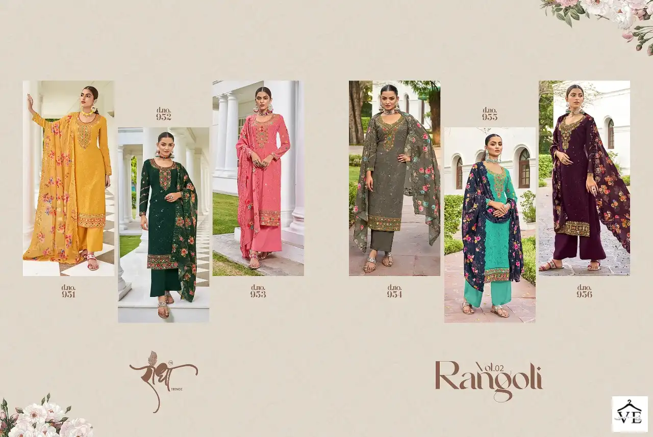 Radha Rangoli Vol 2 Faux Georgette Wholesale Designer Salwar Suit Catalog — Wholesale Salwar Suits, MPA wholesale from Surat — view 7