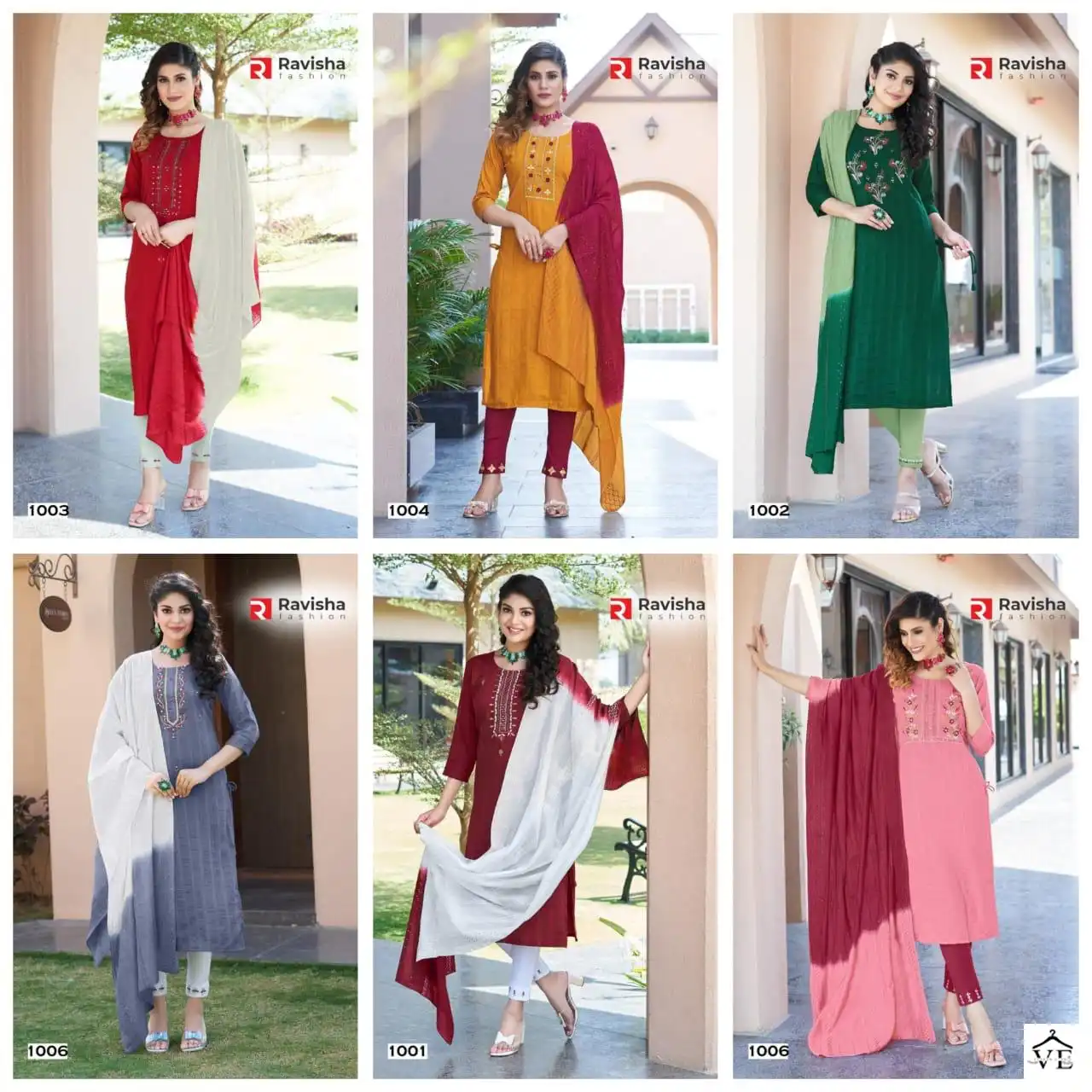 Ravisha Aastha Chinon Wholesale Readymade Suit Catalog — Wholesale Salwar Suits, MPA wholesale from Surat — view 7