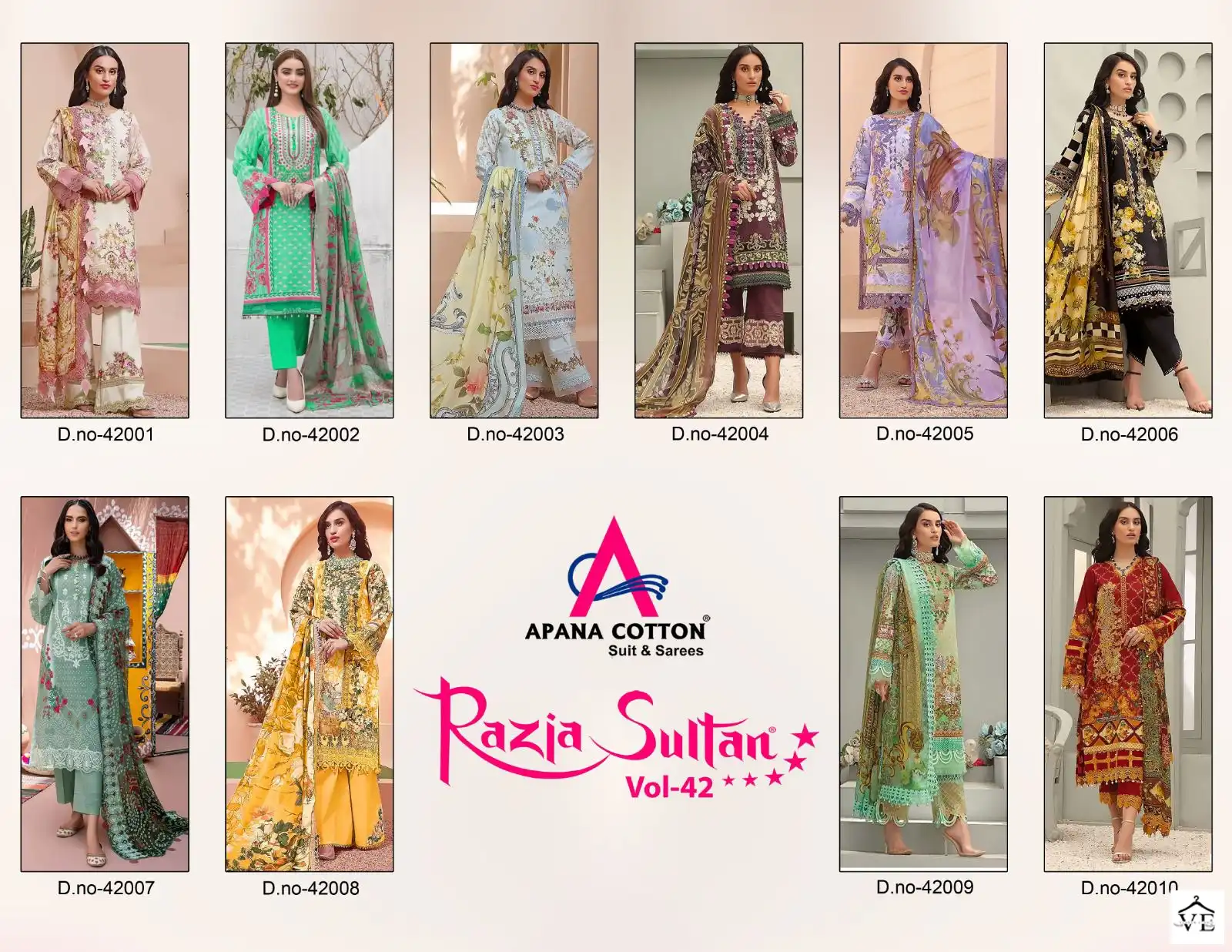 Apana Cotton Razia Sultan Vol 42 Cotton Wholesale Pakistani Salwar Suit Catalog — Wholesale Salwar Suits, MPA wholesale from Surat — view 11