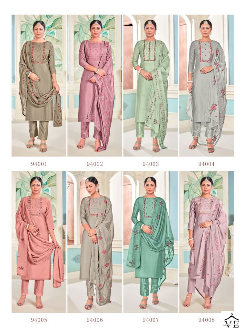Vishnu Impex Razina Pure Silk Wholesale Salwar Suit Catalog — Wholesale Salwar Suits, MPA wholesale from Surat — view 8