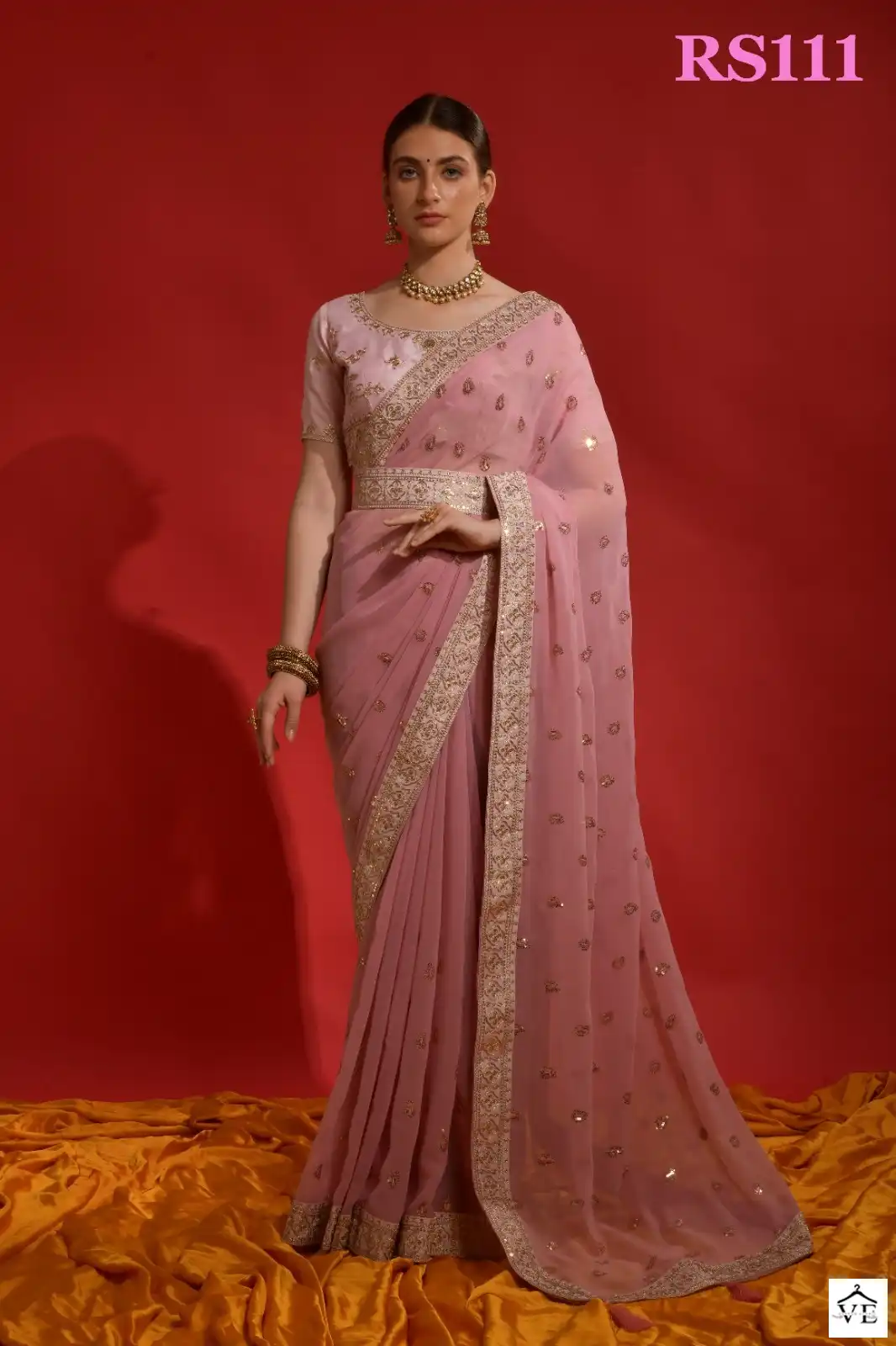 VE Riddhi Siddhi Heavy Georgette Wholesale Saree Catalog — Wholesale Sarees, MPA wholesale from Surat - Gallery Image 6