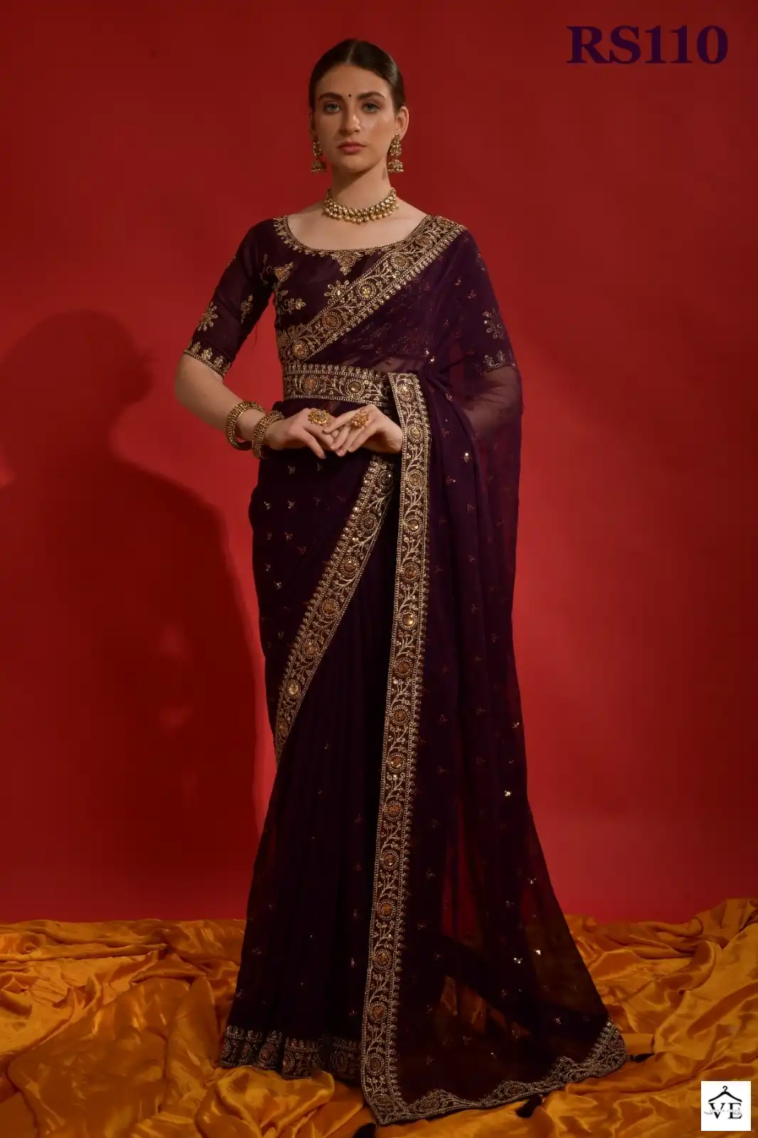 VE Riddhi Siddhi Heavy Georgette Wholesale Saree Catalog — Wholesale Sarees, MPA wholesale from Surat - Gallery Image 5