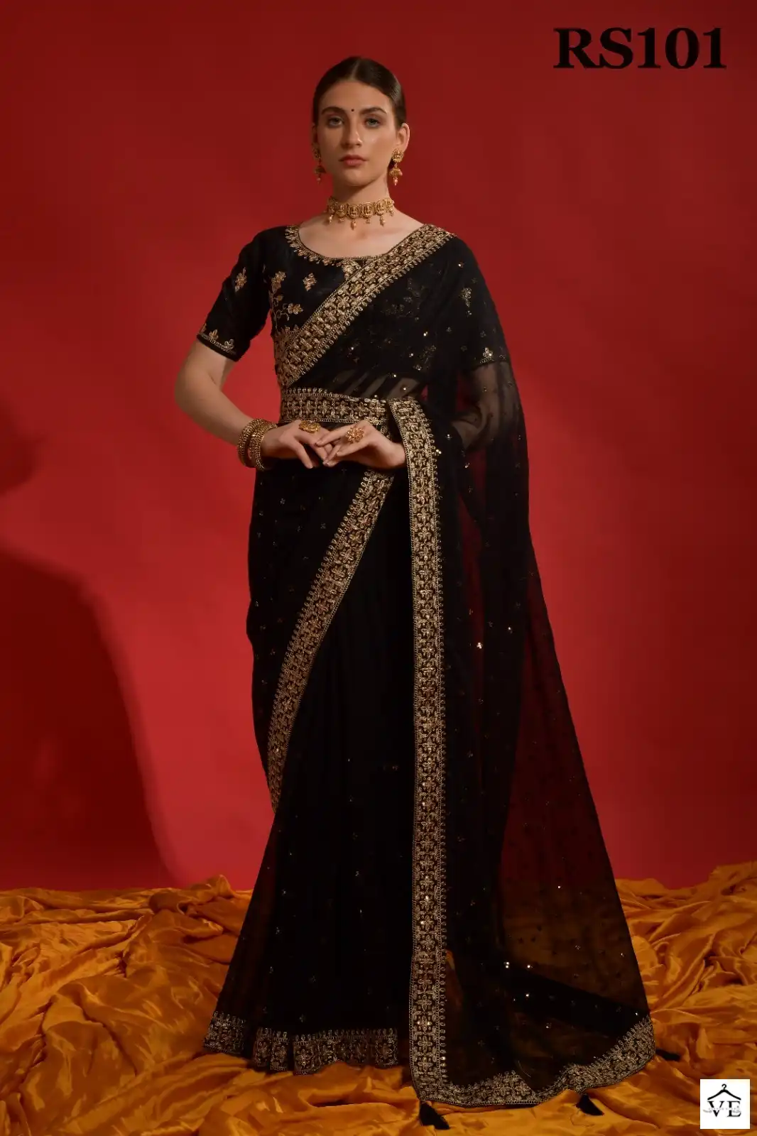 VE Riddhi Siddhi Heavy Georgette Wholesale Saree Catalog — Wholesale Sarees, MPA wholesale from Surat - Gallery Image 7