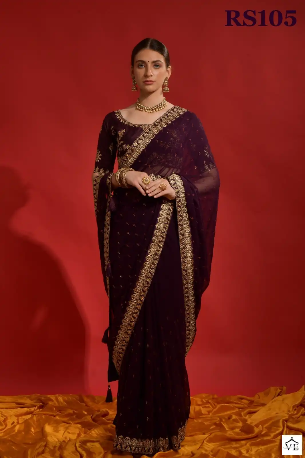 VE Riddhi Siddhi Heavy Georgette Wholesale Saree Catalog — Wholesale Sarees, MPA wholesale from Surat — view 10
