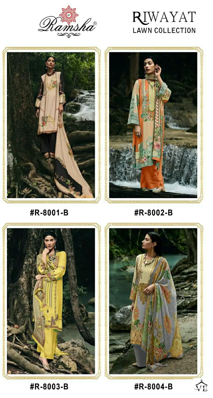 Ramsha Riwayat Lawn Collection Vol 2 Cambric Cotton Wholesale Designer Fancy Pakistani Salwar Suit Catalog — Wholesale Salwar Suits, MPA wholesale from Surat — view 9