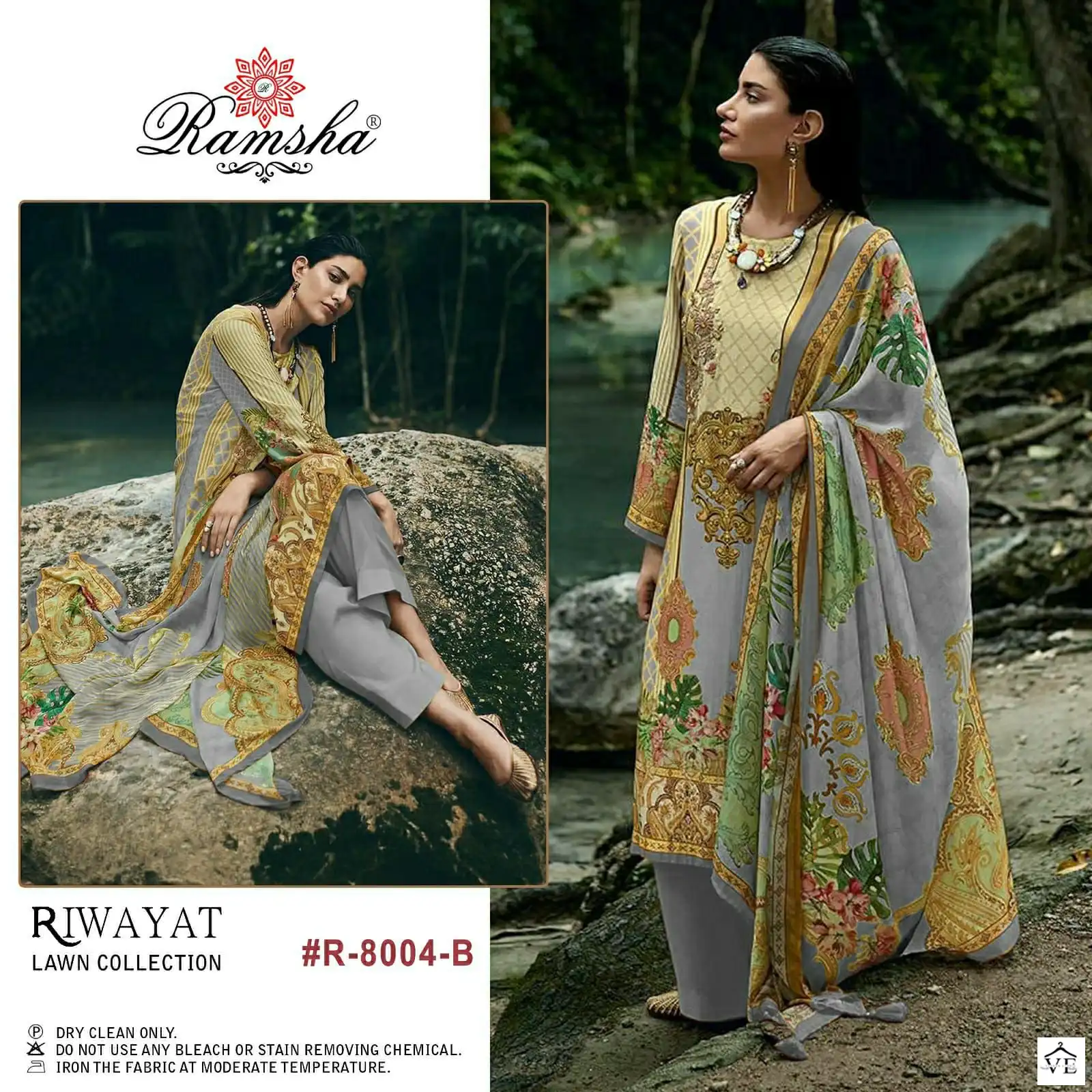 Ramsha Riwayat Lawn Collection Vol 2 Cambric Cotton Wholesale Designer Fancy Pakistani Salwar Suit Catalog — Wholesale Salwar Suits, MPA wholesale from Surat - Gallery Image 2