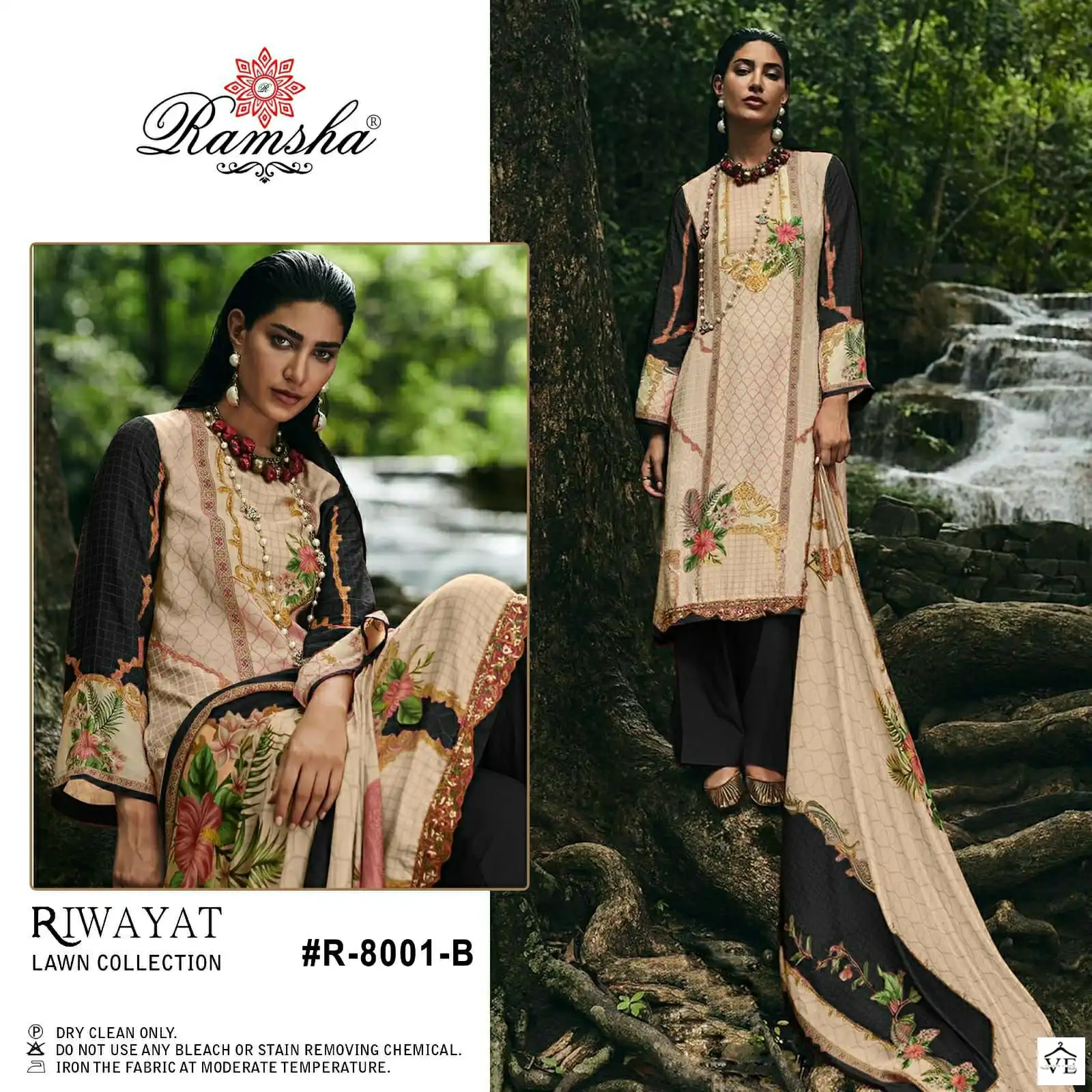 Ramsha Riwayat Lawn Collection Vol 2 Cambric Cotton Wholesale Designer Fancy Pakistani Salwar Suit Catalog — Wholesale Salwar Suits, MPA wholesale from Surat - Gallery Image 3